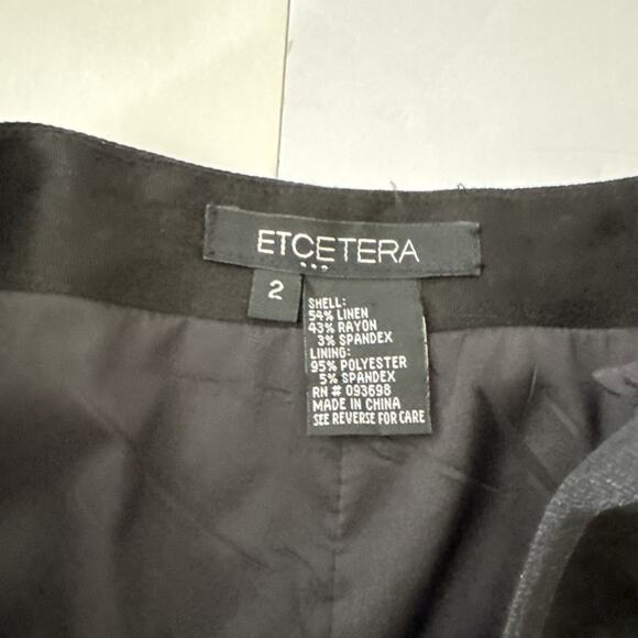 Etcetera Skirt Round Linen Blend Embellished Embroidery Bead Ribbon Lined Size 2 - Picture 9 of 15